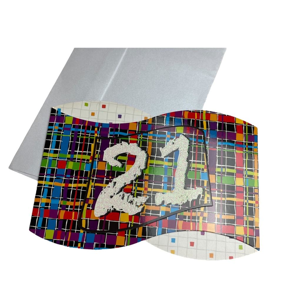 5/$10 Birthday 21st Pictura Greeting Card 90s Theme Glitter Celebration